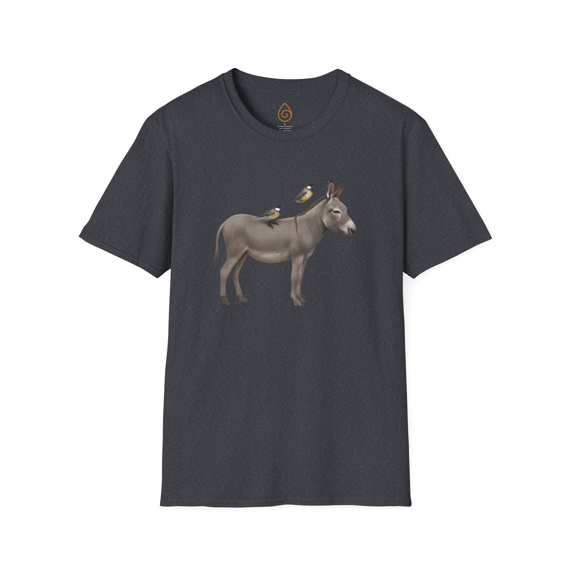 Graphic Unisex T-Shirt with Donkey and Tit Birds Design