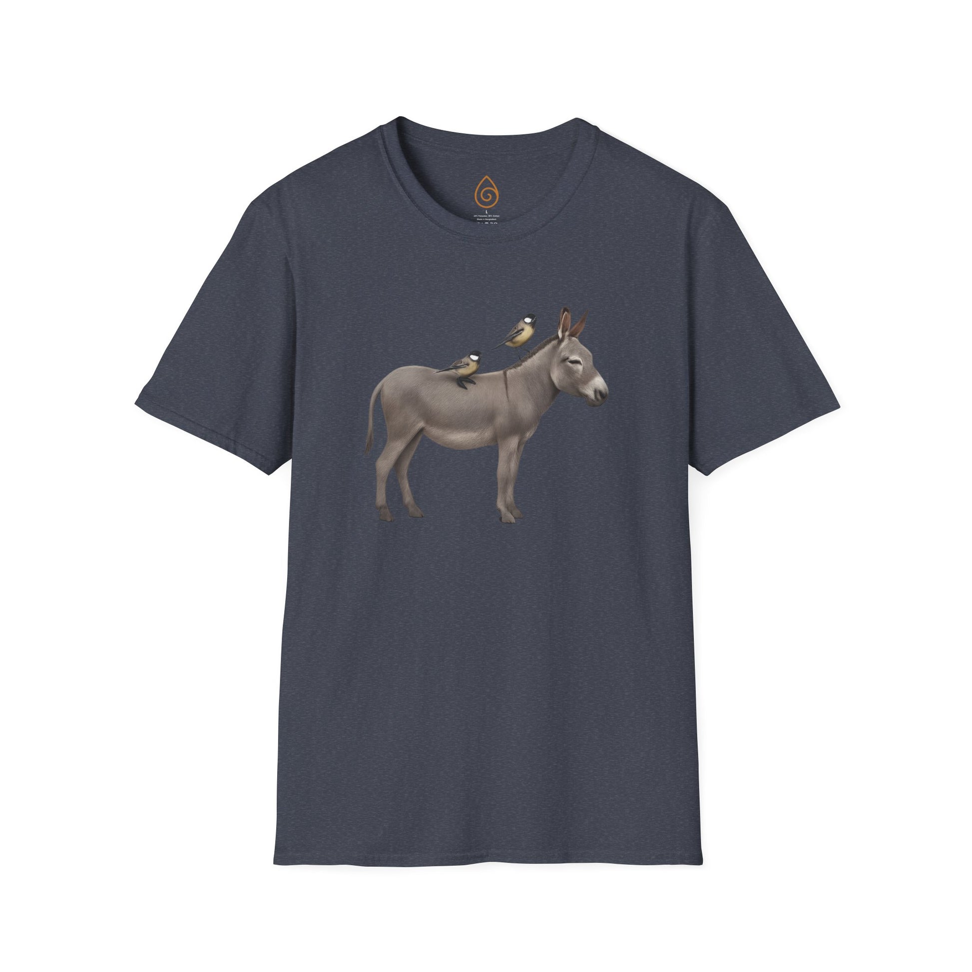 Graphic Unisex T-Shirt with Donkey and Tit Birds Design