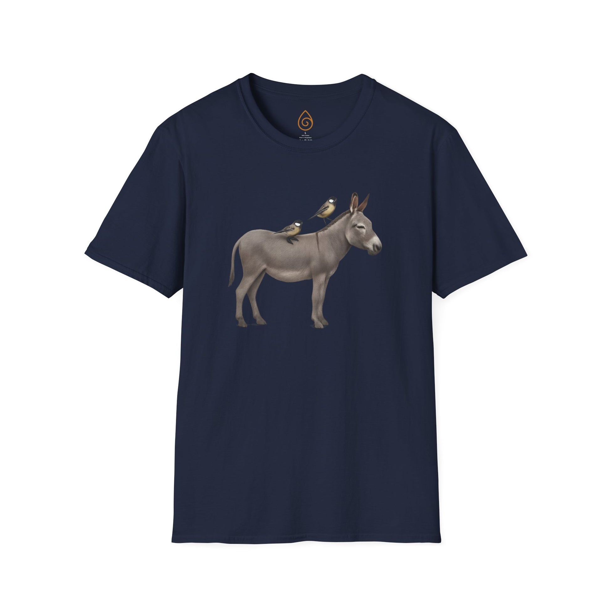 Graphic Unisex T-Shirt with Donkey and Tit Birds Design