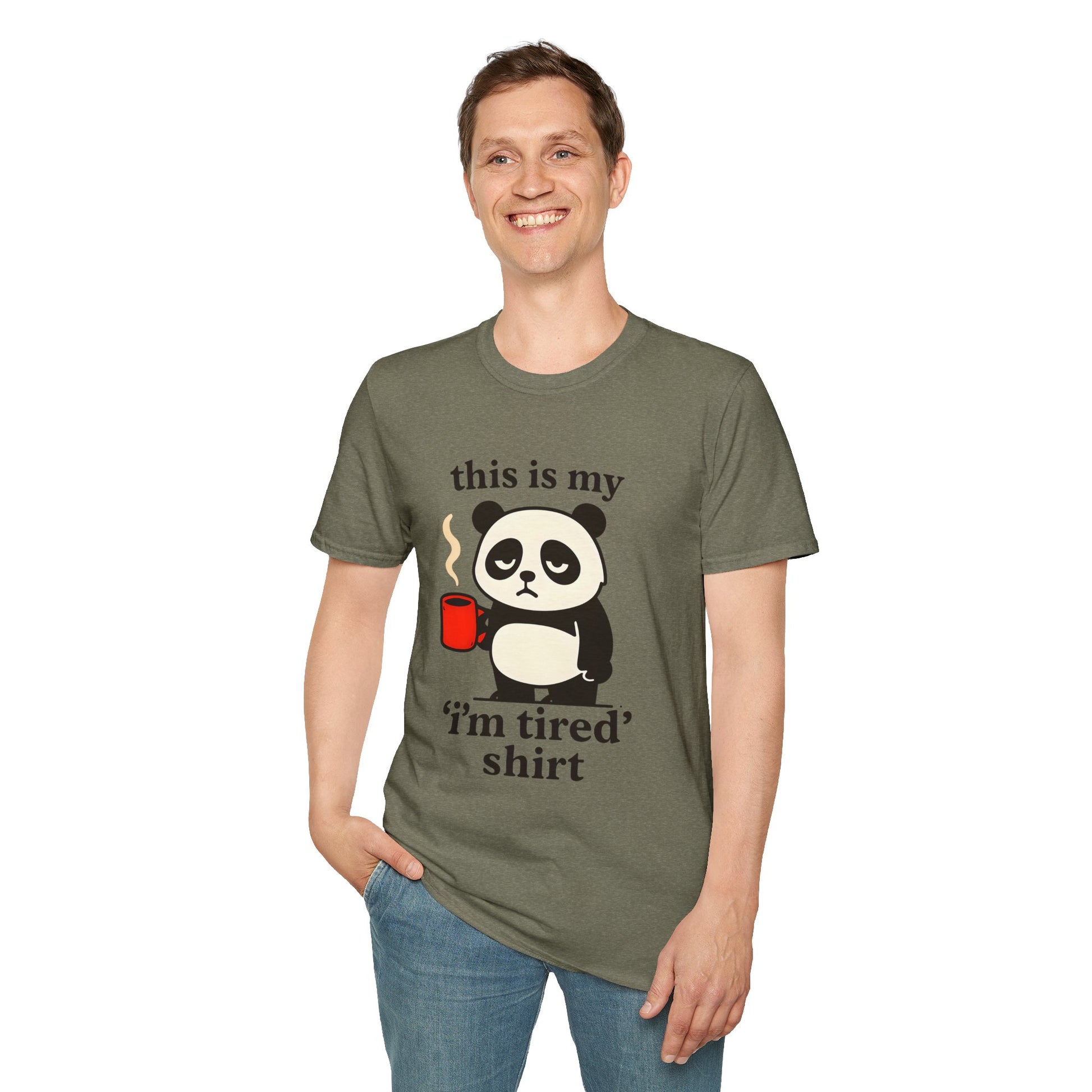 My Tired Shirt with Panda and Coffee Design Softstyle Graphic T-Shirt
