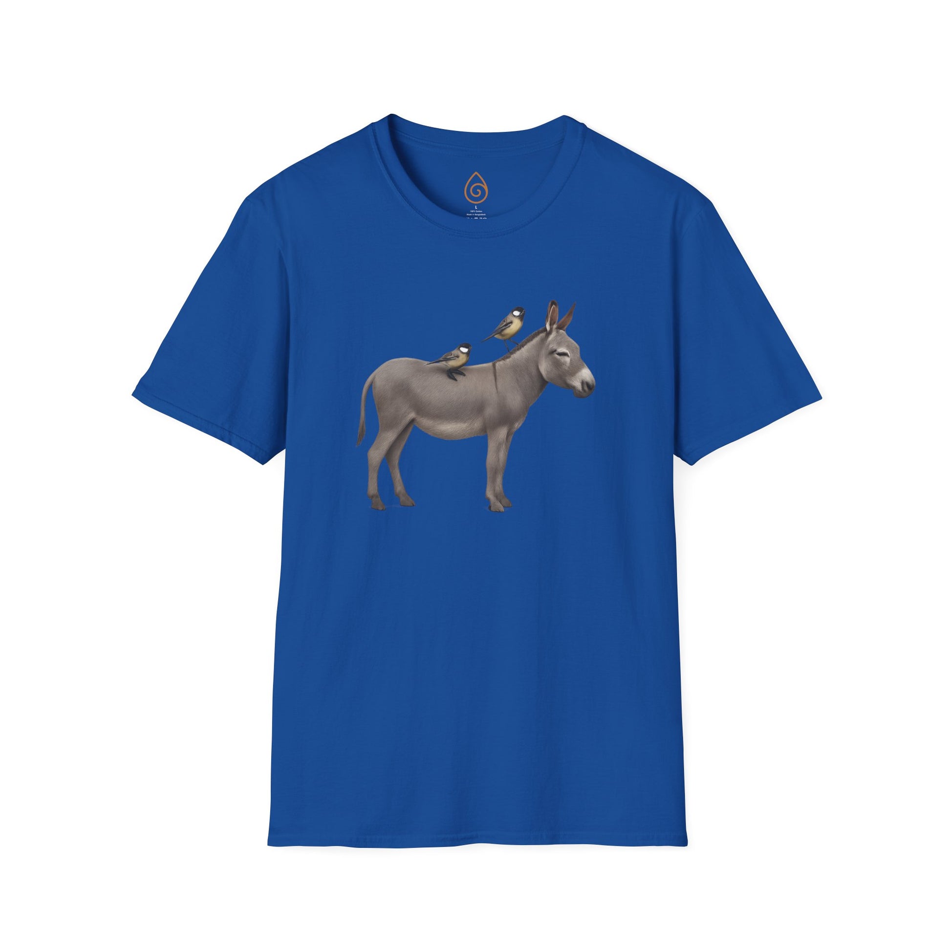 Graphic Unisex T-Shirt with Donkey and Tit Birds Design