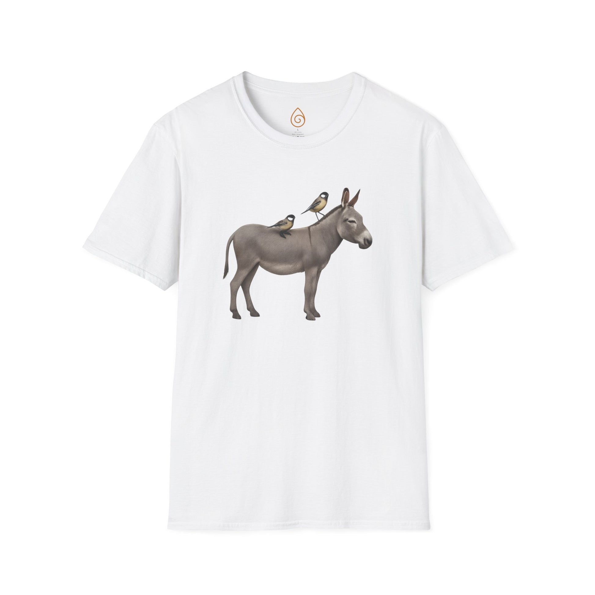Graphic Unisex T-Shirt with Donkey and Tit Birds Design