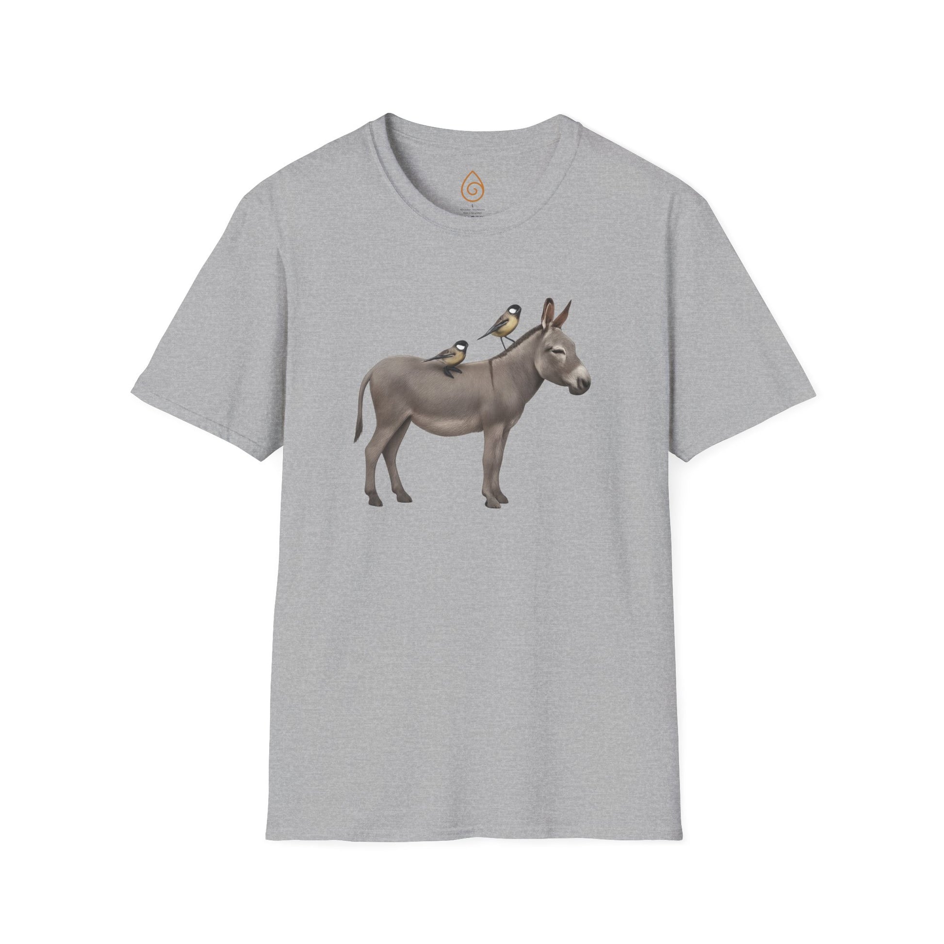 Graphic Unisex T-Shirt with Donkey and Tit Birds Design