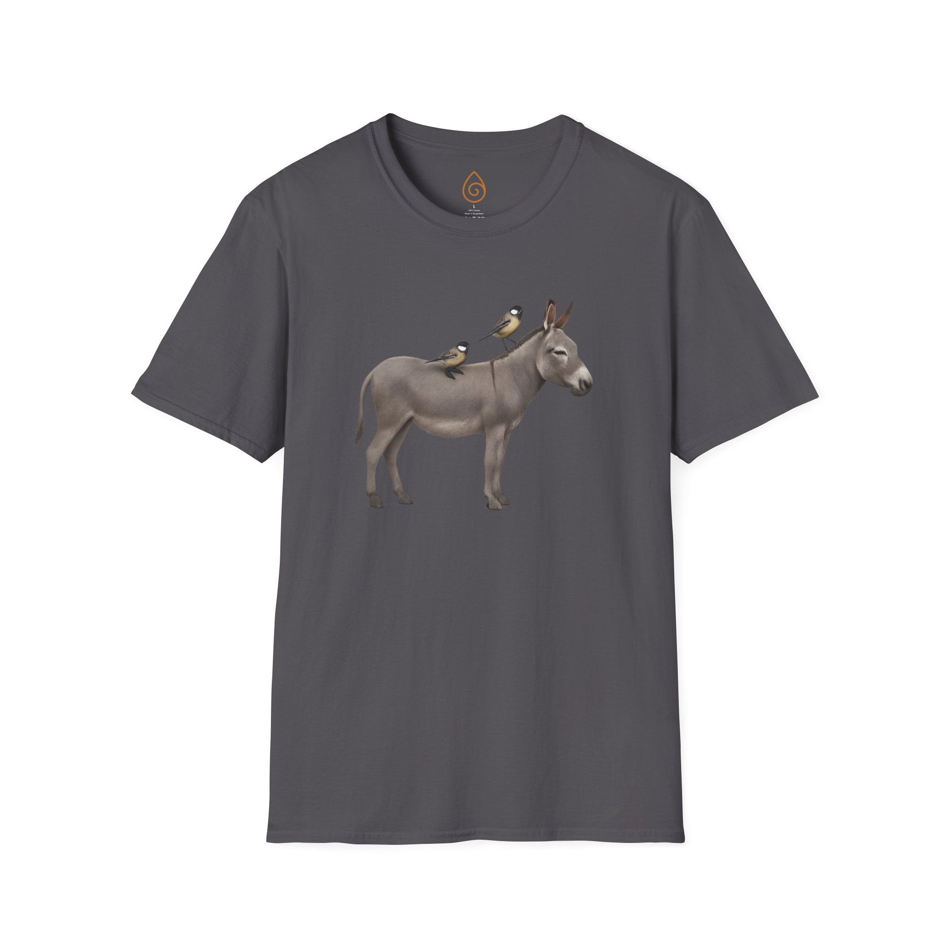 Graphic Unisex T-Shirt with Donkey and Tit Birds Design