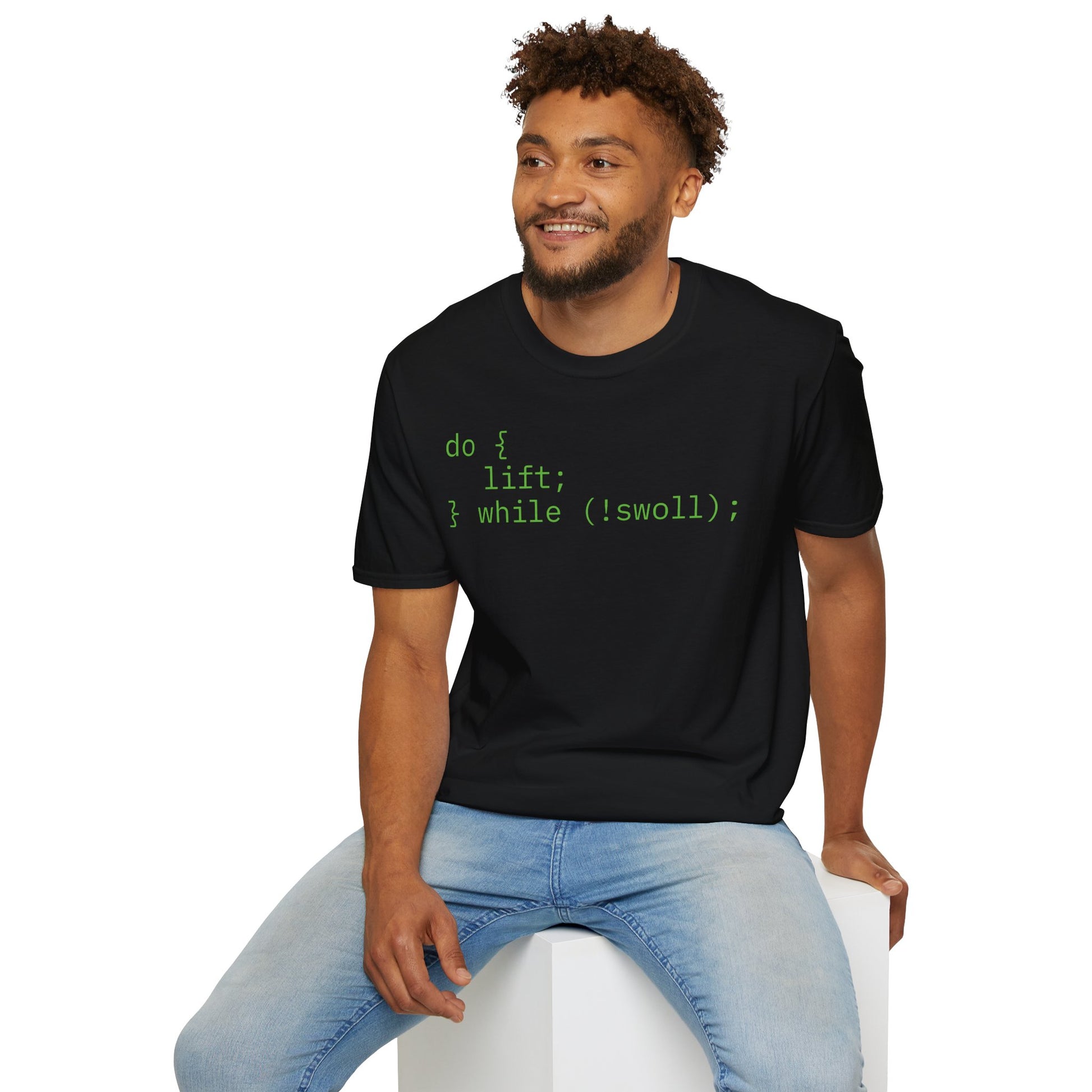 Coding Humor T-Shirt, Programmer Gift, Do Lift While Not Swoll, Funny Tech Shirt, Unisex Geek Tee, Casual Wear