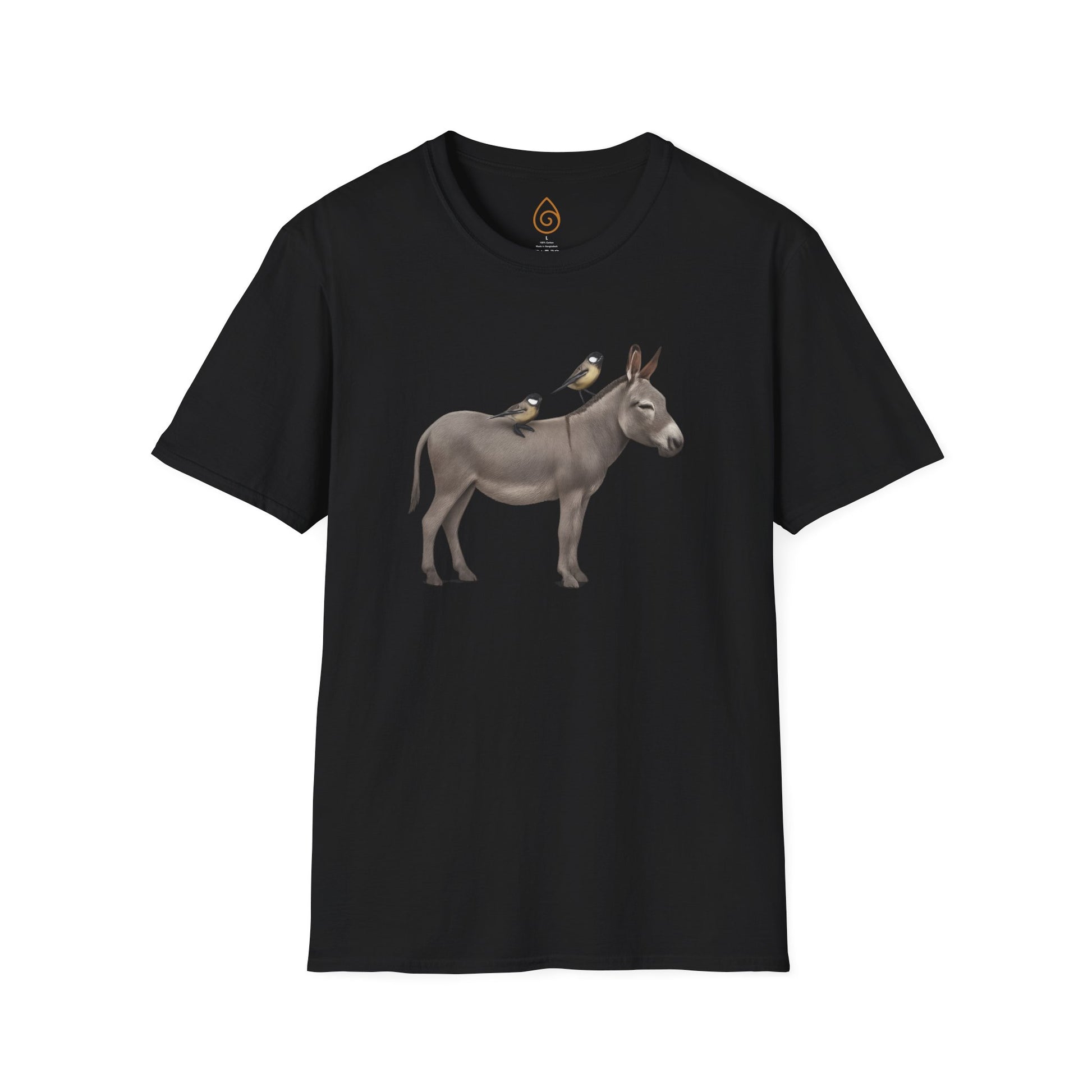 Graphic Unisex T-Shirt with Donkey and Tit Birds Design