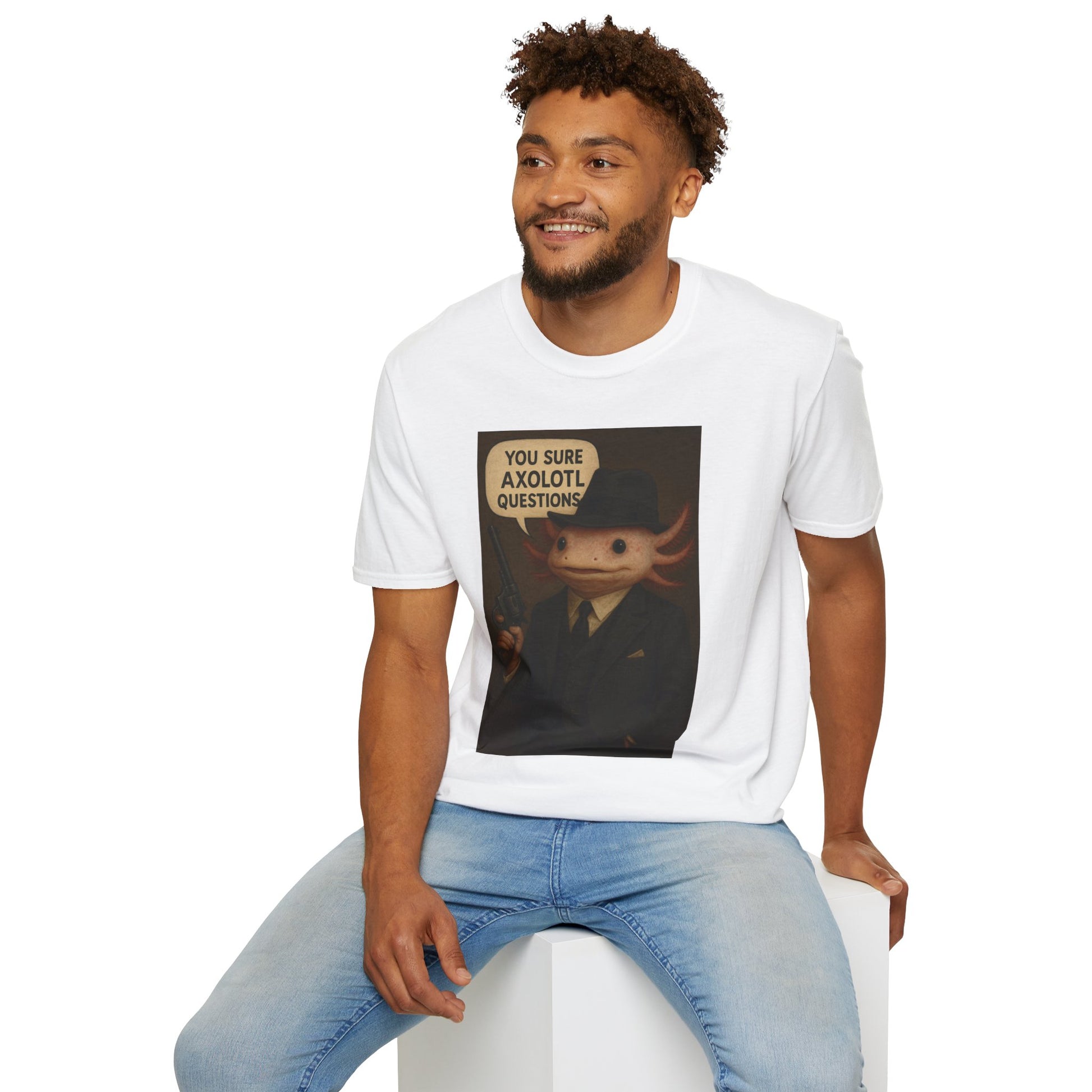 Quirky Axolotl T-Shirt, Funny Graphic Tee, Cool Casual Wear, Unique Gift for Animal Lovers, Conversation Starter