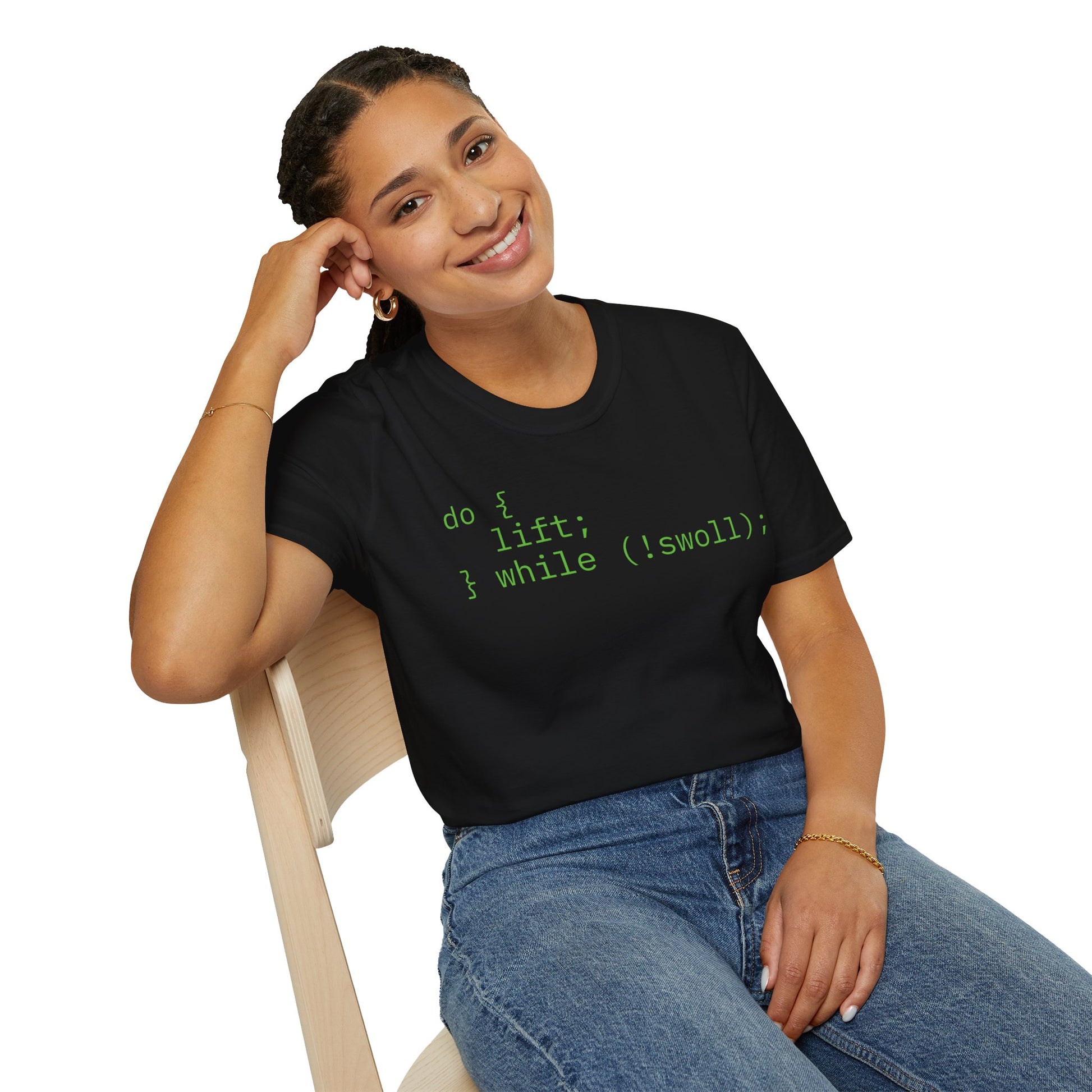 Coding Humor T-Shirt, Programmer Gift, Do Lift While Not Swoll, Funny Tech Shirt, Unisex Geek Tee, Casual Wear
