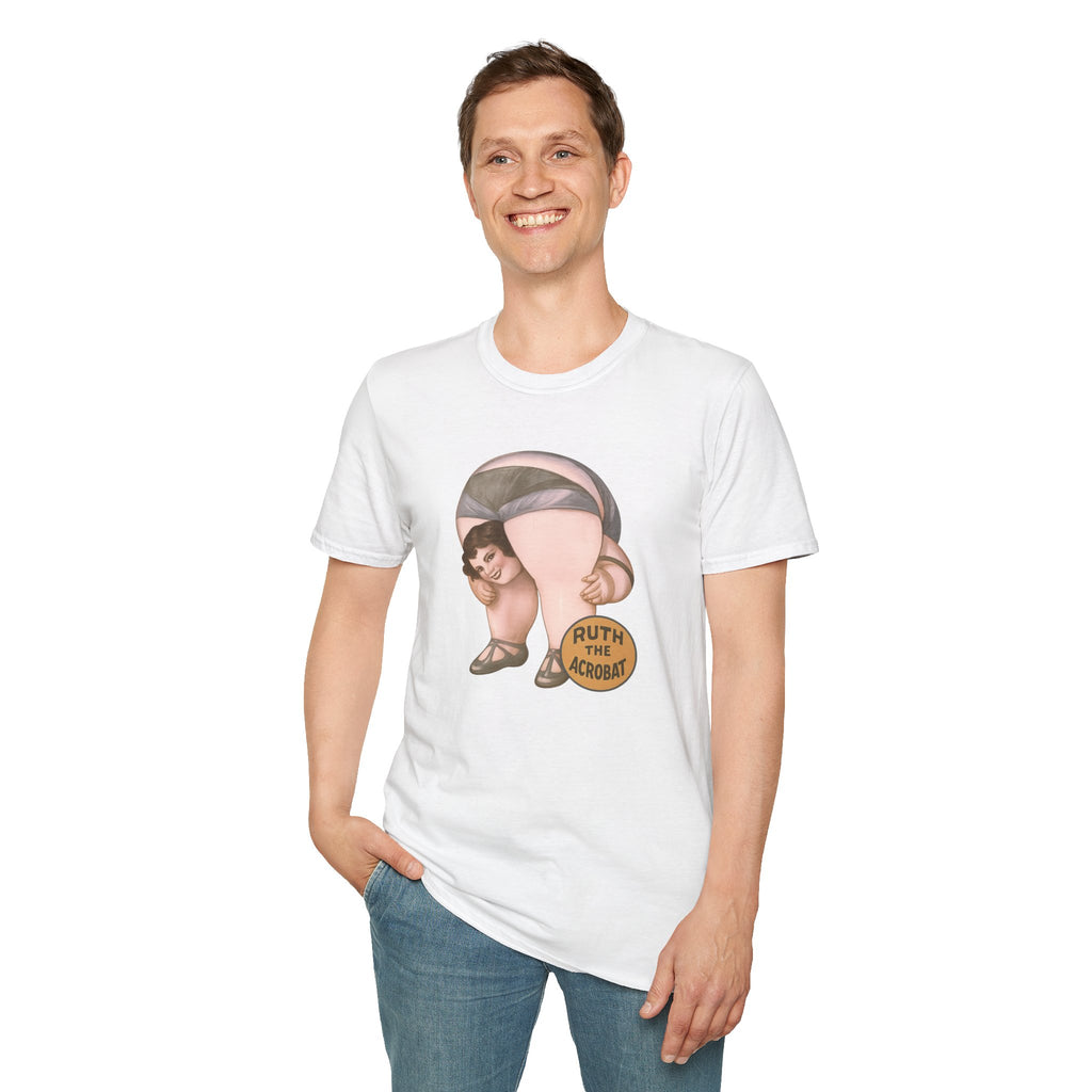 Whimsical Acrobat T-Shirt, Funny Graphic Tee, Gift for Gym Lovers, Softstyle Unisex Apparel, Casual Wear, Perfect for Birthdays