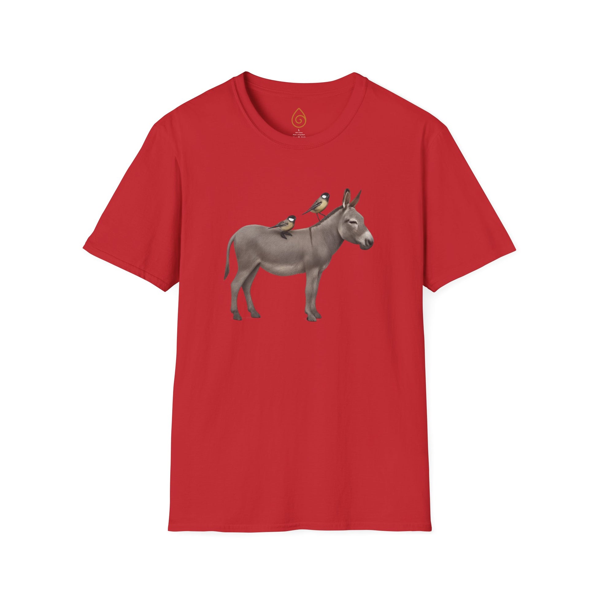 Graphic Unisex T-Shirt with Donkey and Tit Birds Design