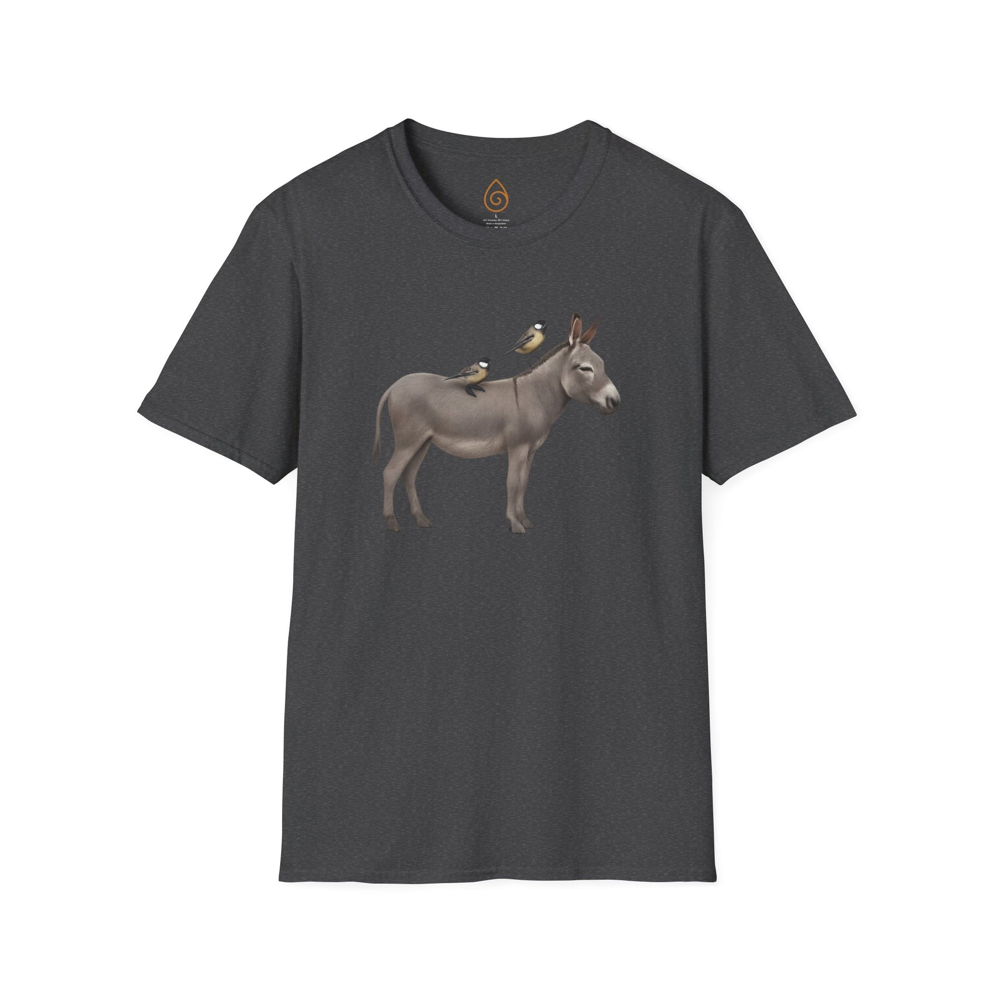 Graphic Unisex T-Shirt with Donkey and Tit Birds Design